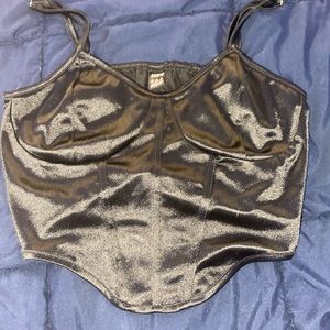 Black Corset Crop Top